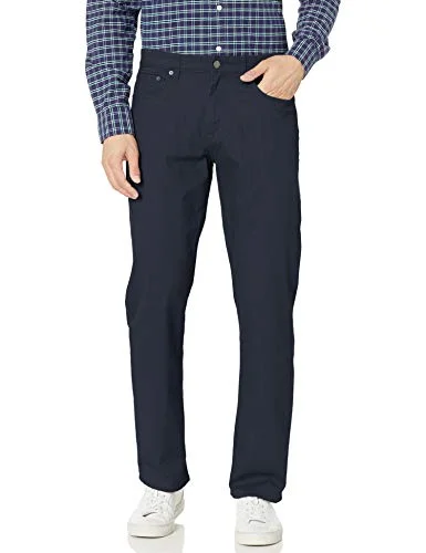 Amazon Essentials mäns avslappnad passform 5 ficka stretch twillbyxor, marinblå, 35 W x 32 L 193548632298