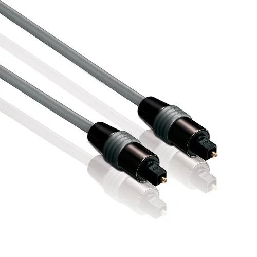 HDSupply TC030 020 Toslink S/PDIF ljudkabel, optisk LWL, kontaktkontakt, Ø 6,0 mm, 2,00 m, grå 4260134113090