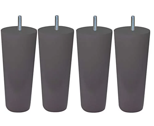 MARGOT 3700527841380 set med 4 fötter för ribbotten, konisk, grå, taupe, höjd 15 cm 3700527841380