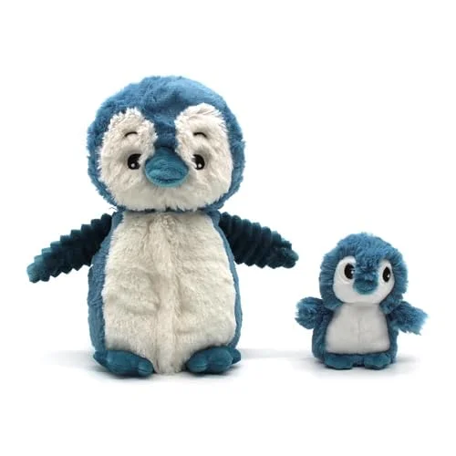 Les DÉGLINGOS Ptipotos by Glissou Le Pingvin mamma baby mjuk plysch idealisk födelsedagspresent blå 16 cm 4895242701183