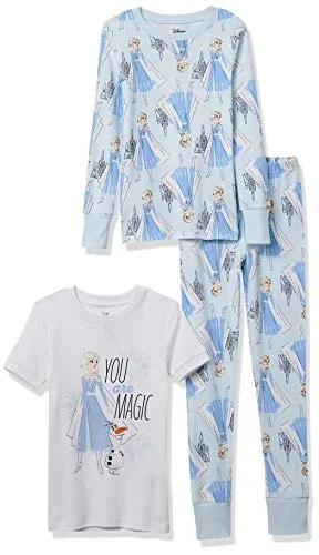 Amazon Essentials Disney Marvel Star Wars pyjamasset för flickor (tidigare prickig zebra), Frozen/Magic, 6-7 195111287843