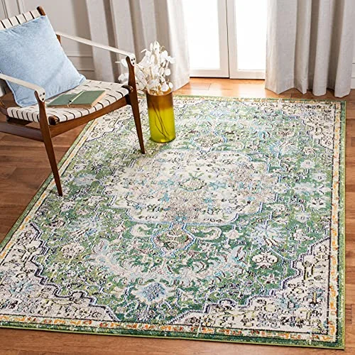 Safavieh Modern chic matta för vardagsrum, matsal, sovrum Madison Collection, kort lugg, silver och elfenben, 120 x cm 198162113307