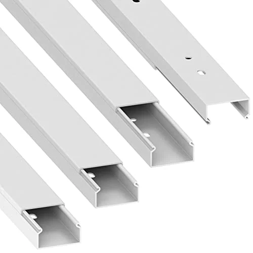 Habengut kabelkanal (med monteringshål i golvet) 15x30 mm av PVC, färg: vit, längd 4 m (4 st à 1 meter) 4018475344013