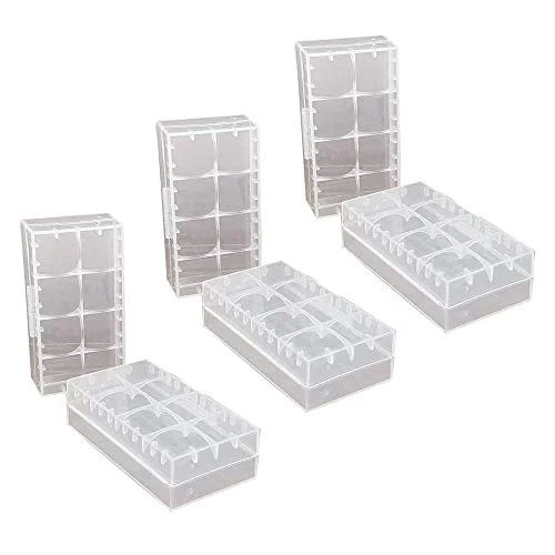 GTIWUNG 6 st 18650/18350/CR123A/17670 Cell Batterilagring Box Box, Plast batterilåda för laddningsbara batterier och batterier, Batteriförvaringsbox 742089639671