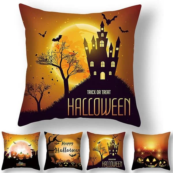 1/4 st Halloween Kuddfodral 18″x18″, Pumpa Spöke Glad Halloween Kuddfodral Dekorationer Soffa Hem Kuddfodral KJ1015-374 1/4 st Halloween Kuddfodral 18″x18″, Pumpa Spöke Glad Halloween Kuddfodral Dekorationer Soffa Hem Kuddfodral KJ1015-374