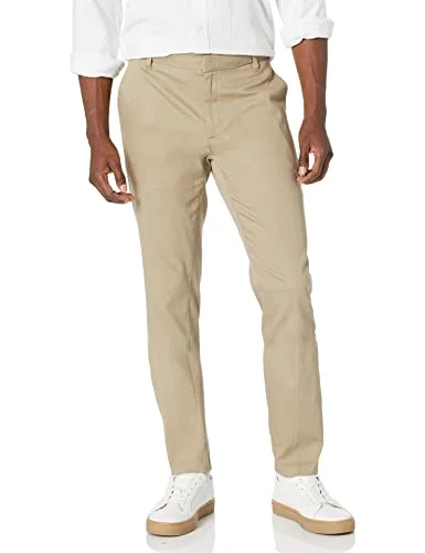 Amazon Essentials Herr Slim Fit Skrynkelbeständig platt framsida, stretch Chino byxa, solbränd, 33 B x 32 L 196433821760