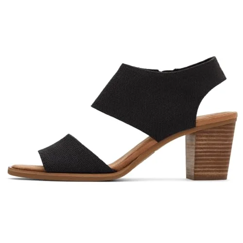 TOMS kvinnors Majorca utskurna klackade sandal, Black melange Woven, 7,5 UK, Svart vävd, 41 EU 195703474231