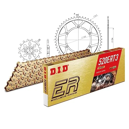 Kedjesats DID stål 520ERT2/114 klämmslås för Kawasaki KX 500 ccm Bj. 1986 4068202065759
