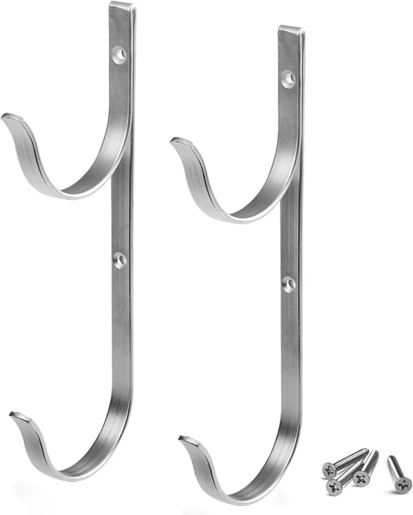 1 Pack (2 krokar) Pool Aluminium Pole Hanger Set, Nickel G GLI0033389