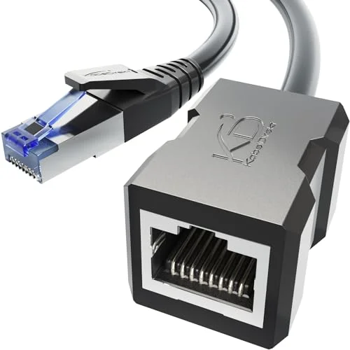 KabelDirekt LAN kabel och Ethernet förlängningskabel, konstruerad för att vara bruddsäker 5m (10 Gbit/s, CAT7 kabel, RJ45, förlänger nätverkskabel/patchkabel med full hastighet, skärmad, svart) 4260414847349