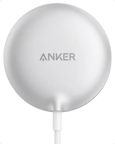 Anker MagGo trådlös laddare för iPhone, och magnetisk laddningsbas, ultratunn 15 W Qi2 certifierad, kompatibel med MagSafe, iPhone 16/16 Plus/16 Pro/16 Pro Max/15/14 Series (Vit) 194644182250