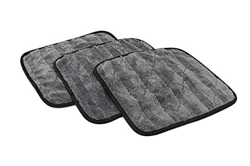 The Rag Company Gauntlet torkhandduk (3 pack) 70/30 blandning koreansk mikrofiber, designad för att torka fordon snabbare, grundligare och mer försiktigt än andra, 900 gsm, 12 tum x tum, grå 810014141022