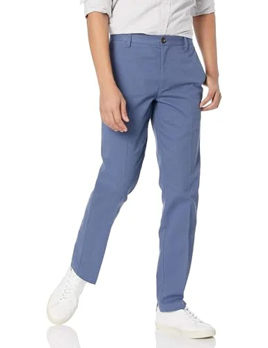 Amazon Essentials mäns slim fit skrynkelbeständig Chino byxa med platt framsida, indigo, 34 W x 33 L 195111344034