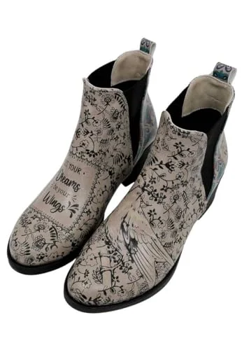 Kvinnors Veganska Beige Boots Let Your Dreams Be Wings mönster, Material: Polyester, 36 EU 8680544265428