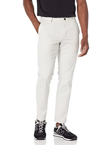Amazon Essentials Herr Slim Fit Skrynkelbeständig platt framsida Chino byxa, Silver, 30 W x L 191770240243