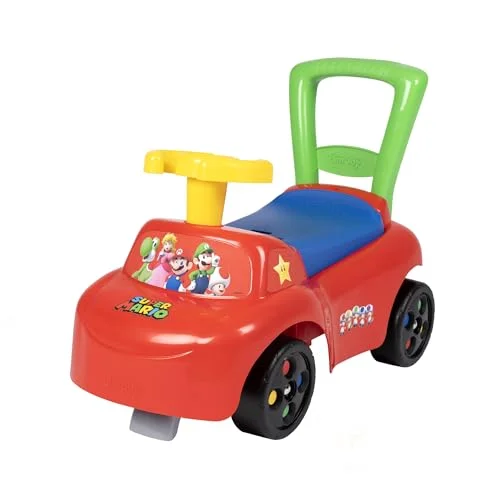 Smoby 7600720543 Super Mario Auto Ride On Sparkbil för Barn från 10 månader och uppåt, Tillverkad i Franrike 3032167205438