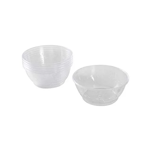 Homéa, Set med 6 återanvändbara plastskålar 175 ml genomskinliga 3526780948440
