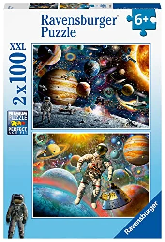 Ravensburger pussel 80562 Rymden 2 x 100 bitar för barn från 6 år 4005556805624