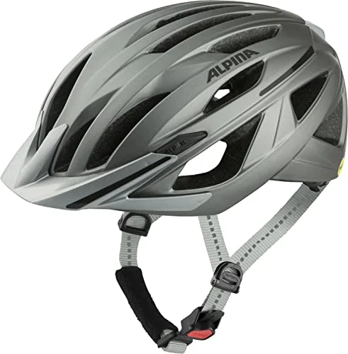 ALPINA GENT MIPS, dark silver matt, 55 59 cm, optimalt ventilerad touringcykelhjälm för idealiskt skydd och komfort vuxna, synlighet tack vare integrerat ljus 4003692330673