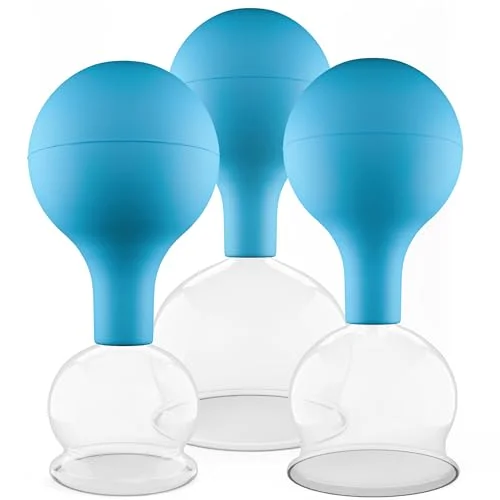 Pulox glasöglor set av äkta glas olika storlekar och färger (3 stor, blå) 4250545516474