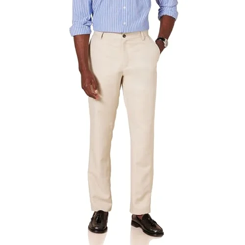 Amazon Essentials Herr Slim-Fit-klänning med platt framsida, sten, 35 B x 30 L 195111850429