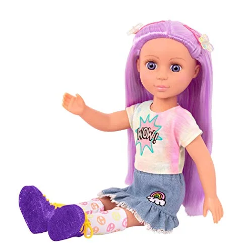 Glitter Girls docka för styling Luma rörlig 36 cm med förlängningar, hårspännen, kläder, tillbehör leksak från 3 år (17 delar) 62243435964