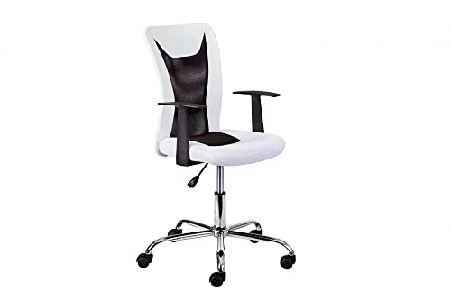Inter Link Kontorsstol med armstöd Svängbar Ergonomisk Höjdjusterbar Andas Vit och svart Donny 4010340834759
