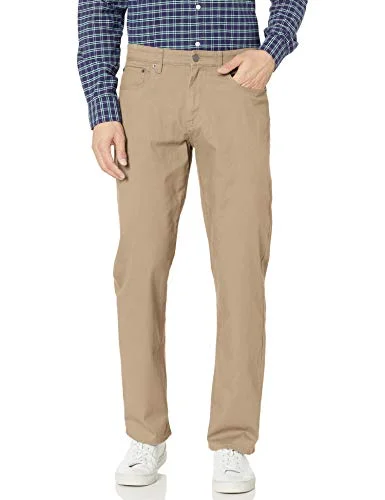 Amazon Essentials mäns avslappnad passform 5 ficka stretch twillbyxa, kakibrun, 34 B x 32 L 193548634155