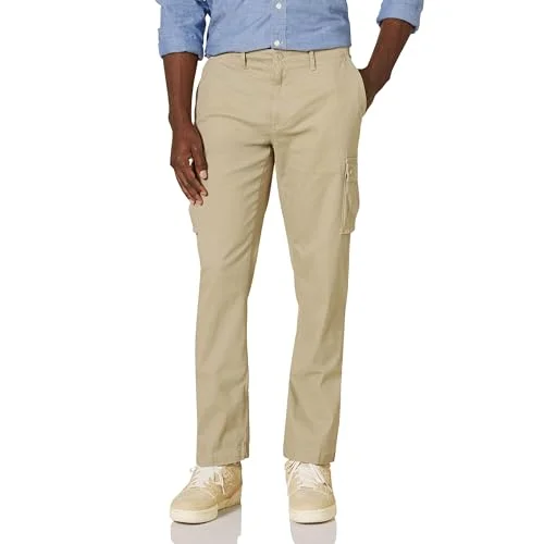Amazon Essentials Men's Stretchiga cargobyxor med rak passform (finns i Big & Tall), Kaki brun, 35W / 28L 191770915660
