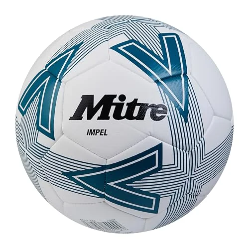 Mitre Impel träningsfotboll utan bollpump, vit/pitch grön/svart, storlek 4 5059527009022