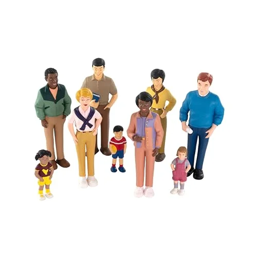 Miniland Olika familjer i världen, uppsättning med 9 handmålade dockor 8413082273903