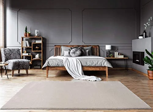 Mia's Teppiche "Bella" vardagsrumsmatta, hög lugg 60 x 90 cm, beige 4260657055167