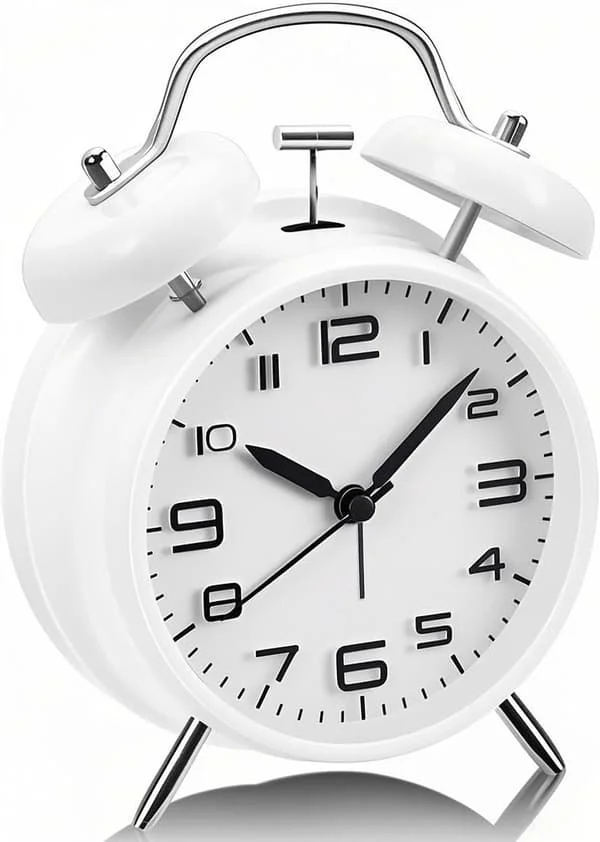 1 st analog väckarklocka, väckarklocka med dubbla klockor, extra högt för djupsömnare, inget tickande, 4 tum, vit white cjj-1144 1 st analog väckarklocka, väckarklocka med dubbla klockor, extra högt för djupsömnare, inget tickande, 4 tum, vit white cjj-1144