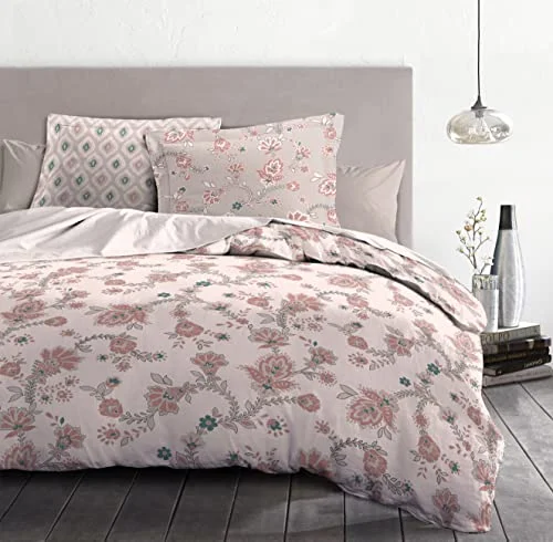 Home Passion linne påslakan 3 delar 100% bomull 57 trådar 2 personer 240 x 260 cm Marquise Rose 3701393708692