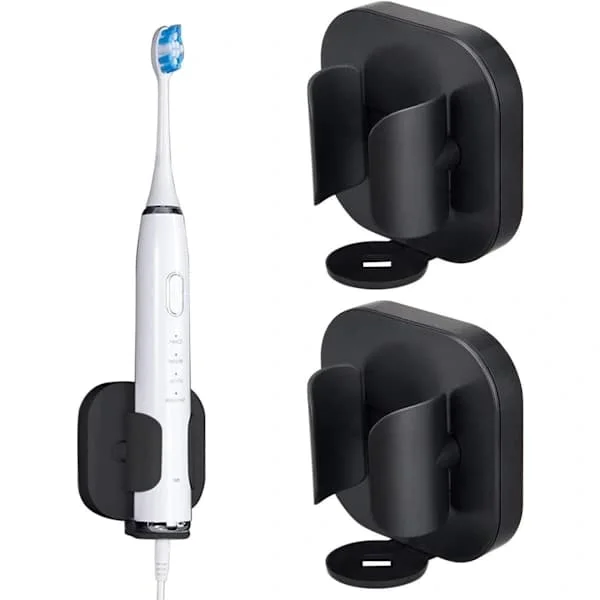 1-Piece - Wall-Mounted Electric Toothbrush Holder - (Black) YG128-02324-1
