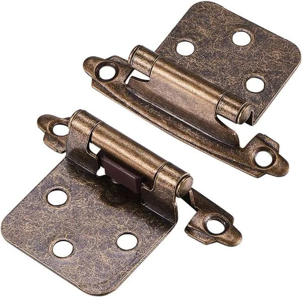 1 par skåpsdörrgångjärn med skruvar, självstängande, dekorativa, frontmonterade för variabel väggskåpsdörr (antik brons) 5f824f0003 1 par skåpsdörrgångjärn med skruvar, självstängande, dekorativa, frontmonterade för variabel väggskåpsdörr (antik brons) 5f824f0003