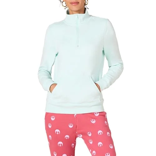 Amazon Essentials långärmad fleece kvartsdragkedja för kvinnor (finns i plusstorlek), aqua blå, Small 194223385614