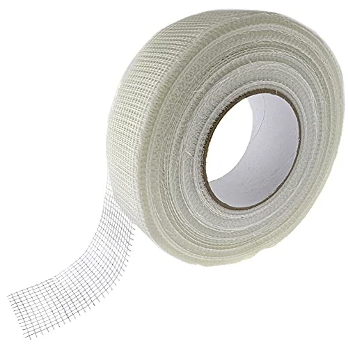 SeKi gallerband 48 mm x 90 meter självhäftande, glasfibervävtejp, fogband för sprickor och hål; armeringsväv, förstärkningstejp gipsfogar, vit 4053171972085
