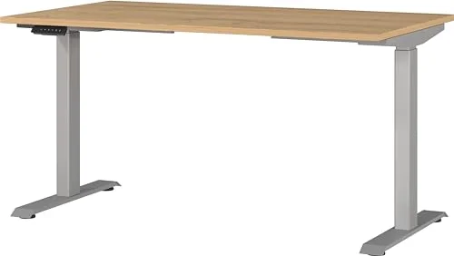 Germania skrivbord 7905-638, i Grandson-ek-Nb./silver, EL. Höjdjusterbar, 140 x 120 80 cm (B H D) 4005949790896