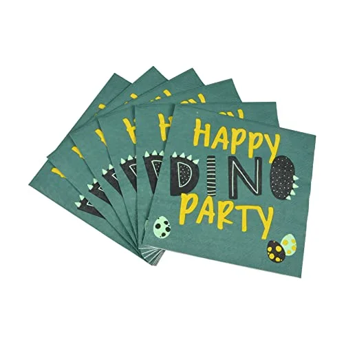Homéa, Set med 20 pappersservetter 33x33 cm Happy Dino 3574380610519