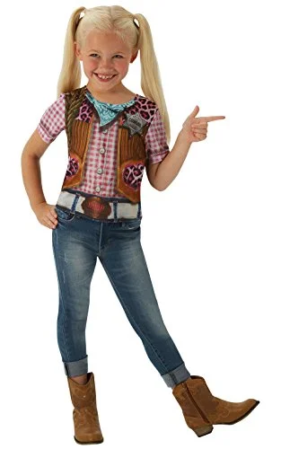 Rubie's officiella cowgirl t shirt bokvecka barndräkt (medium, 5 6 år) 883028210633