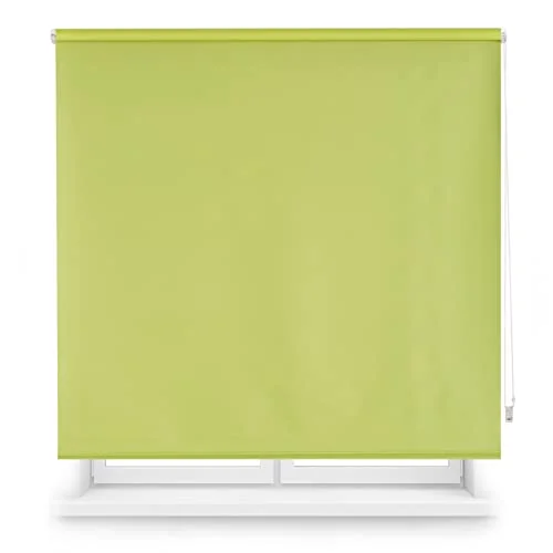 INTERBLIND Premium slät ogenomskinlig rullgardin storlek 140 x 175 cm bredd och höjd i tyg 137 170 termisk värmeisolering 8434363570658