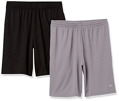 Amazon Essentials herr prestanda tech lös passform shorts (finns i stora och långa), paket med 2, svart/grå, XX Large 192912369884