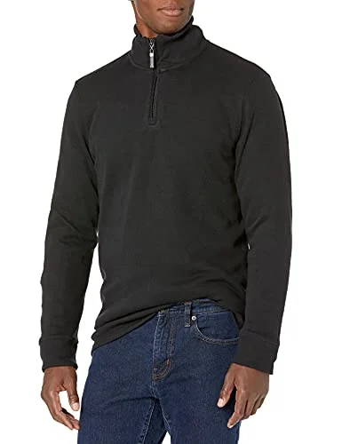 Amazon Essentials Herr kvarts dragkedja fransk ribbtröja, svart, XX Large 193548625641