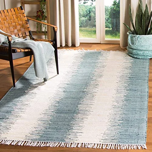 Safavieh modern platt vävd rektangulär matta, Montauk kollektion, MTK751, i blått, 152 x 244 cm för vardagsrum, sovrum eller valfritt inomhusutrymme 683726347736