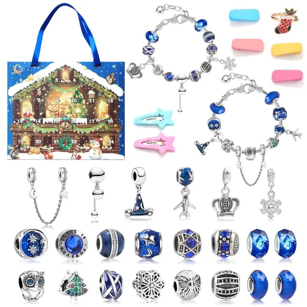 1 set barnens julklapp julkalender – 24-dagars julnedräkningskalender armband smycken blind box barnens julklapp – stil 6 XFSA-000097 1 set barnens julklapp julkalender – 24-dagars julnedräkningskalender armband smycken blind box barnens julklapp – stil 6 XFSA-000097