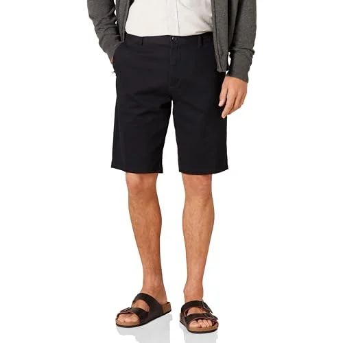 Amazon Essentials Herr Slim Fit 11 tum platt framsida komfort stretch chinos kort, svart, 40 197153016887