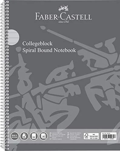 HAMELIN GMBH Elba Faber Castell 10418 Collegeblock DIN A4, 80 ark/90 g/m², FSC-blandningscertifierad, fint träfritt skrivpapper, tillverkad i Tyskland, linjerad kant på båda sidor, 1 styck 4002372104306