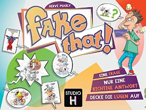 Studio H, Fake That!, partyspel, kortspel, 4 8 spelare, från 10+ år, 20 minuter, tyska 4015566603936
