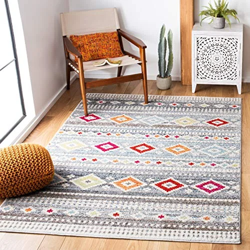 Safavieh Jean områdesmatta, vävd polypropylenmatta i 120 X 180 cm Light Grey/Ivory 889048859838